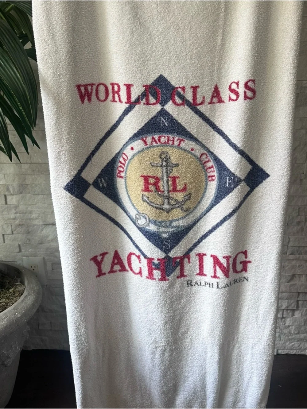 Ralph Lauren Vintage Nautical Polo Yacht Club World Class Yachting Beach Towel